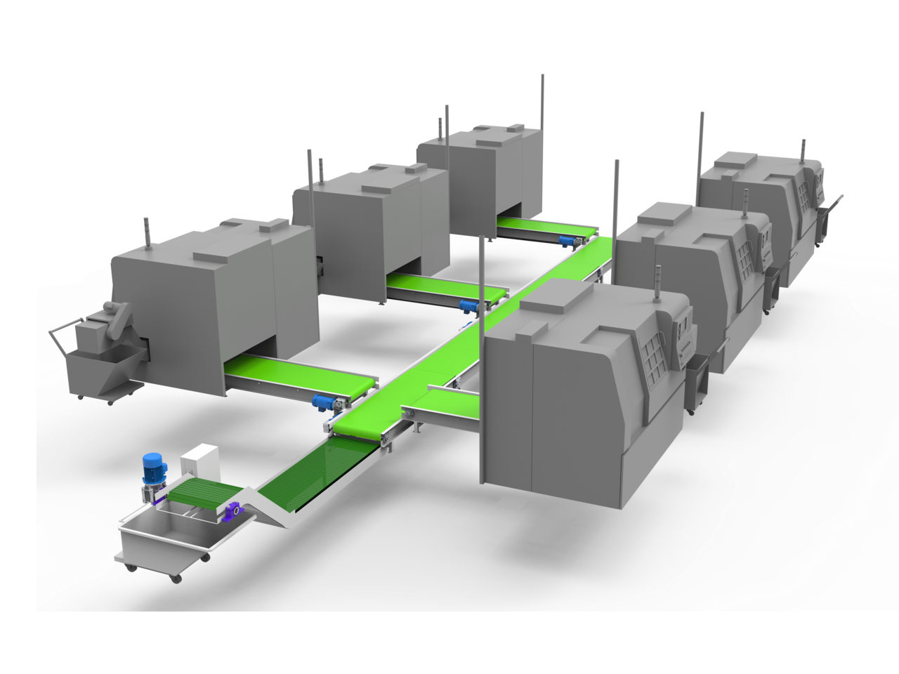 centralized chip conveyor system for CNC and VMC machines